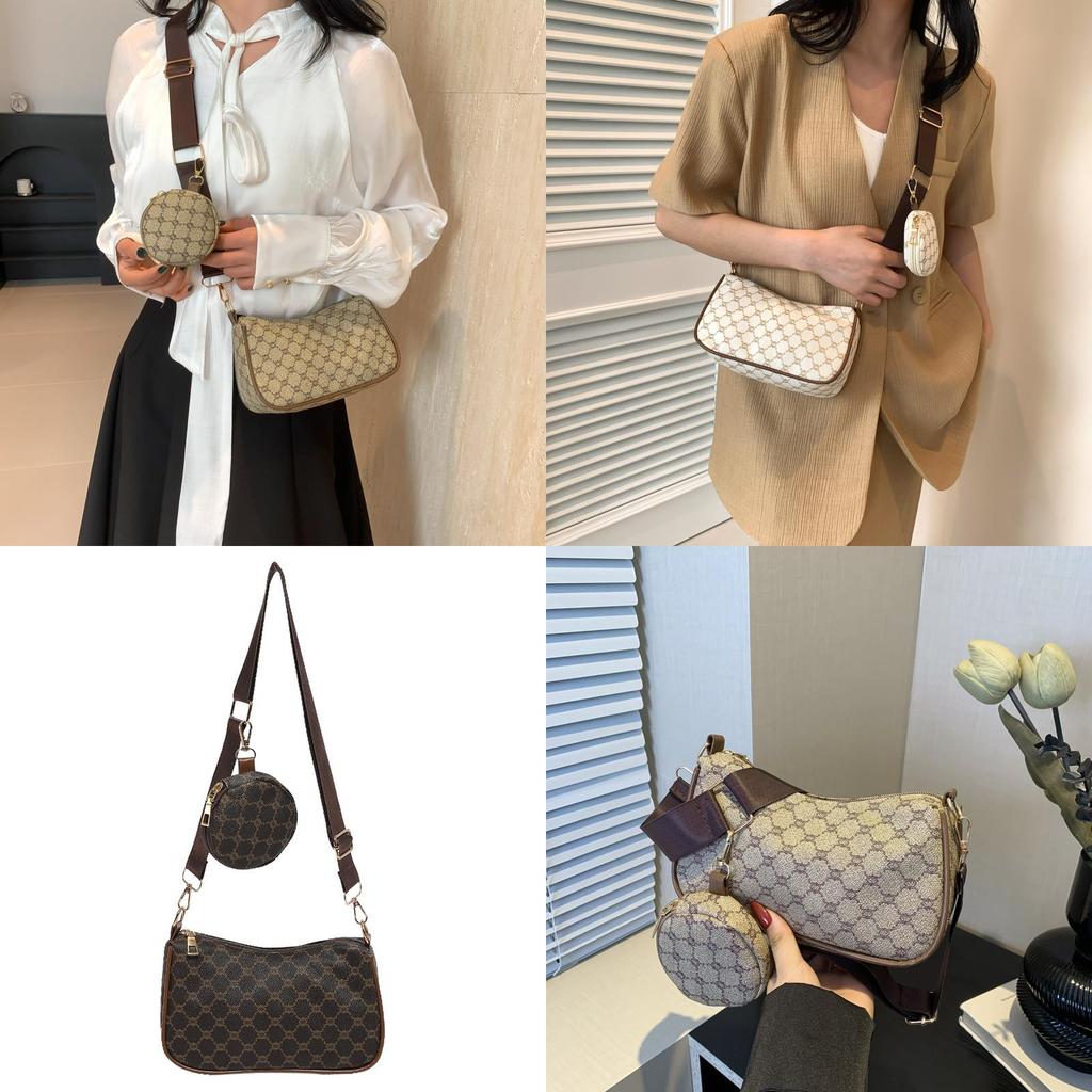 Stylish Street Trend Pu Crossbody Bag For Women Chic Plaid Pattern Small Square Bag