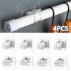 4/2Pcs Adjustable Curtain Rod Hooks Self-Adhesive Rod Bracket Holders Curtain Fixed Clip Punch-free Hanging Rack Hook