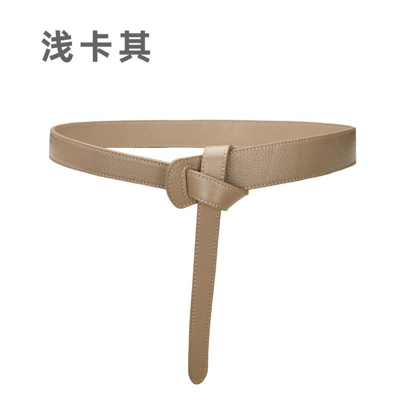 Двусторонний пояс из коровьей кожи первого слоя, женская декоративная юбка с узлом, кожаный пояс на талии, женская куртка-свитер