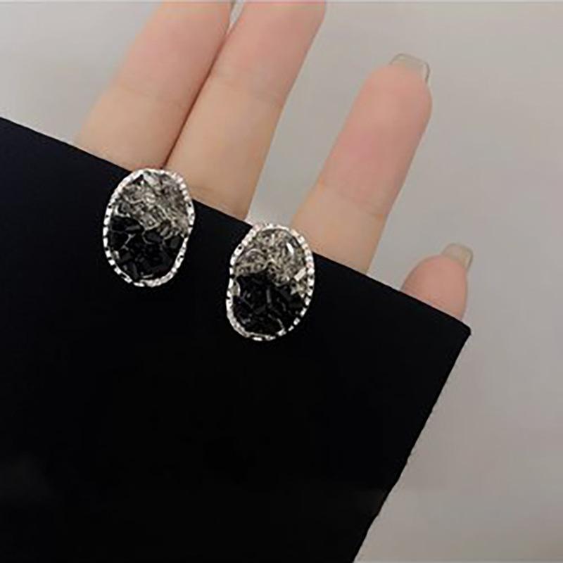 Серебряная игла контрастного цвета кристаллические квадратные серьги модные маленькие пусеты легкая роскошь высокий стиль Мори новые серьги женские