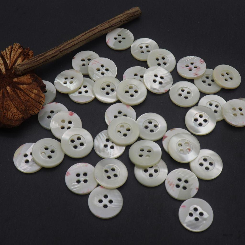 Пуговицы-подковы из натурального таро с четырьмя ушками и широким краем для рубашек и свитеров