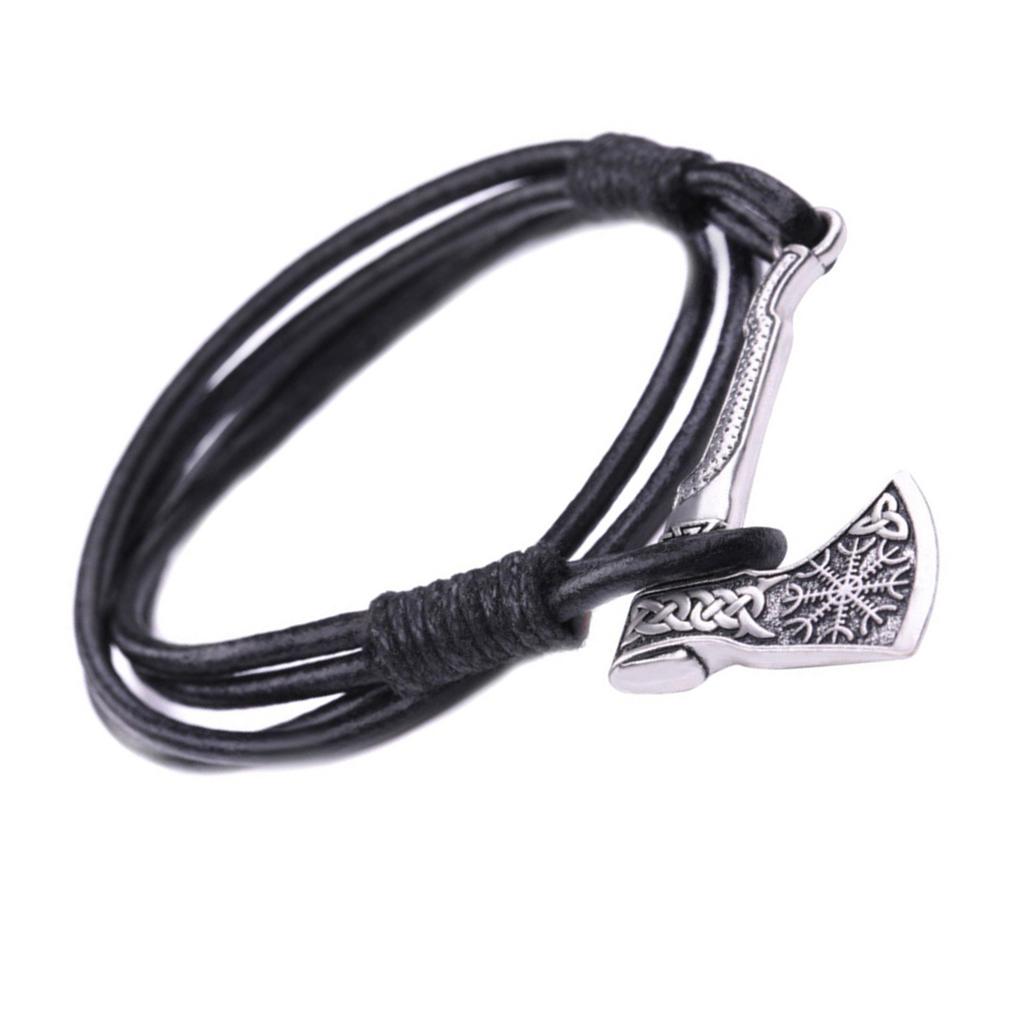 Браслет-обертка с подвесками в виде топоров, скандинавские украшения для мужчин, аксессуары для концертов, браслет для вечеринок и повседневных нарядов