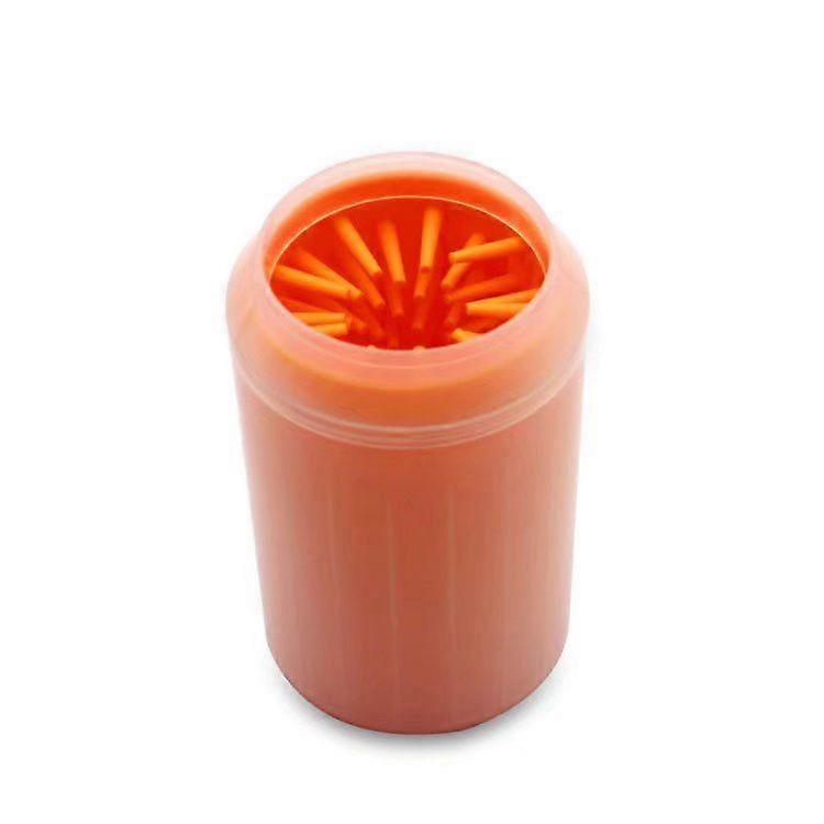 Pet Cleaning Products Pet Foot Washing Dog Foot Washing Cup Silicone Cat Foot Washing Cup (Orange Large)