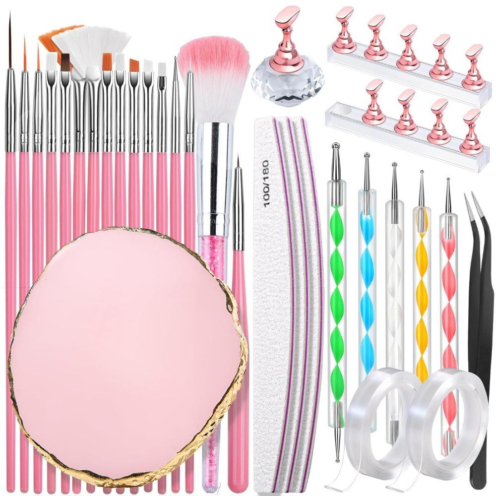 21/26/31PCs UV Gel Nail Brush Drawing Dotting Nail Art Kit Nail Art Tools Salon Use
