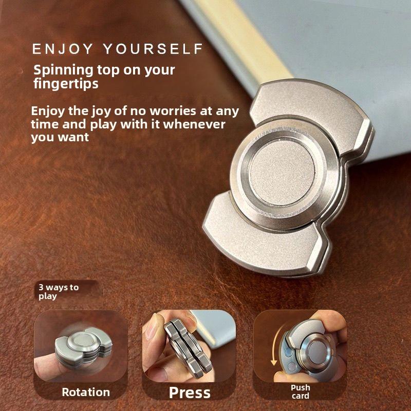 Three-in-one Fingertip Gyro Zinc Alloy Cool Snap EDC Toys Push Cards Decompression Rotating Magnetic Suction Decompression Artifacts
