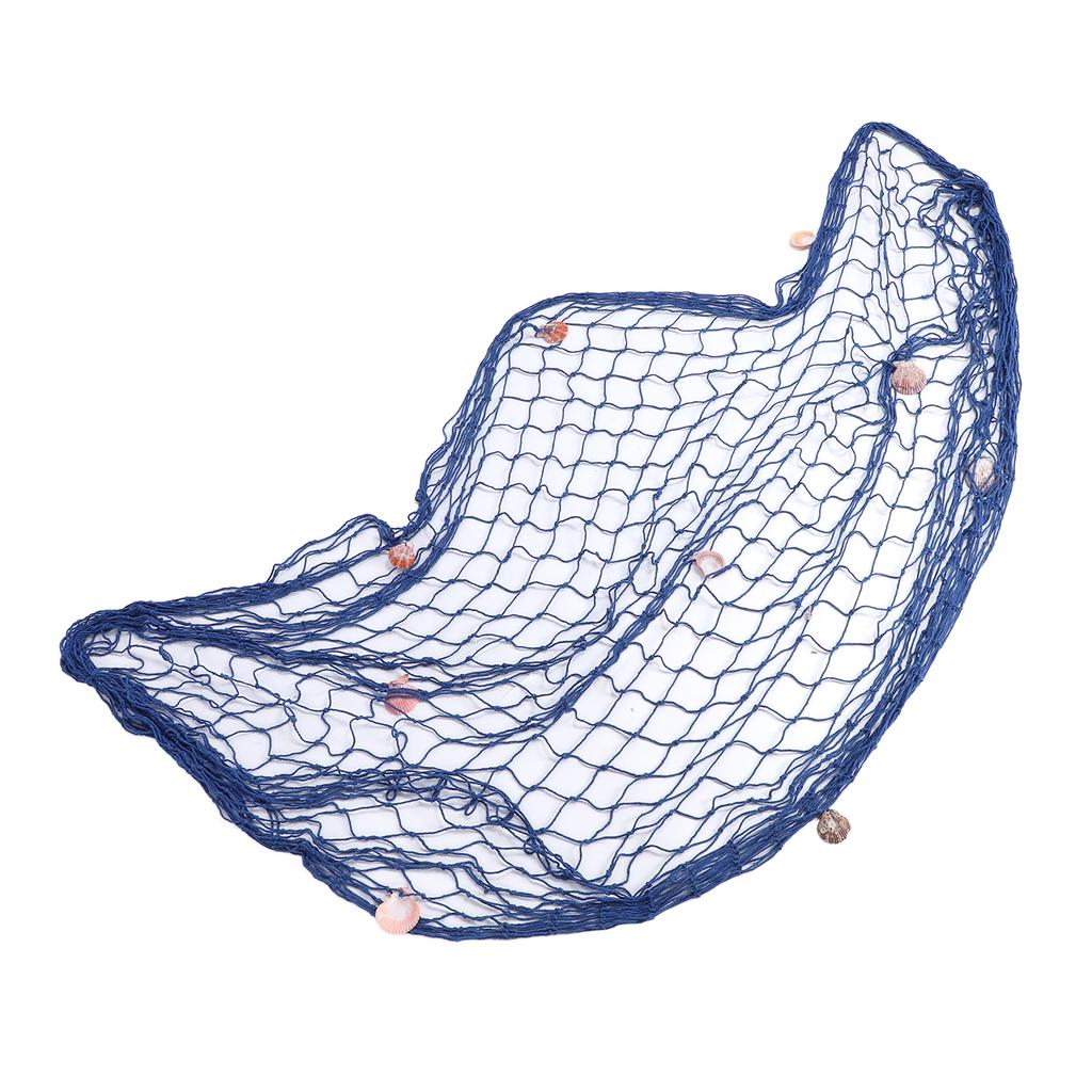 Decorative Fishing Net Cotton Wall Hanging Fishing Net Decor with Shells for Photo Display Frame Birthday Beach Sea
