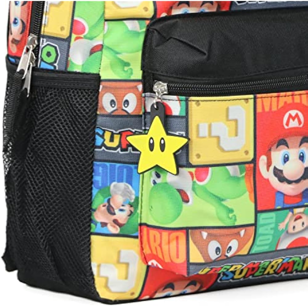 Школьный рюкзак Super Mario 16" с принтом персонажей, один размер