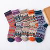 5 Pairs of Winter Socks, Women's Thickened Rabbit Wool Socks, Ethnic Style High Socks
