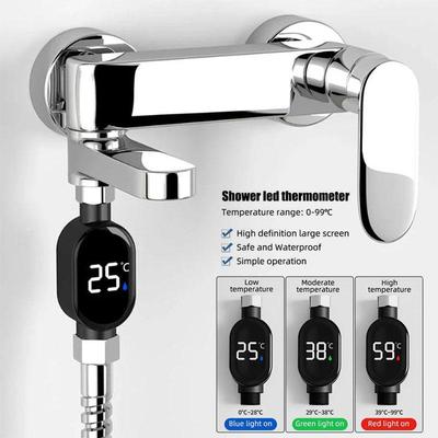 Душевой светодиодный дисплей Термометр для душа Водопроводные краны для ванной Комнатный монитор температуры воды Энергосберегающий умный домашний счетчик Термометр для ванной Безопасность детей