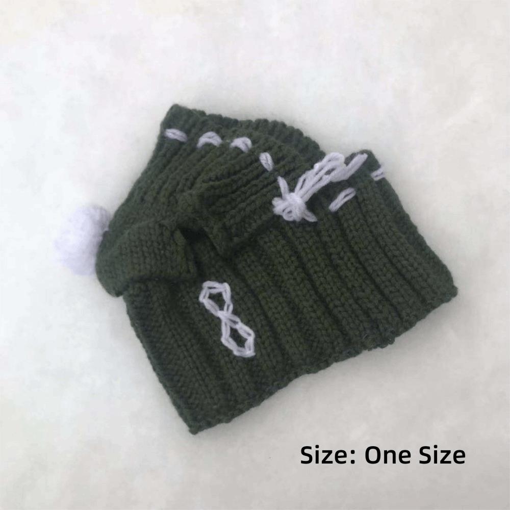 with a pom-pom Pet Head Wear Knitted Winter Dog Cap Cute Dog Hat for Small Dogs French Bulldog
