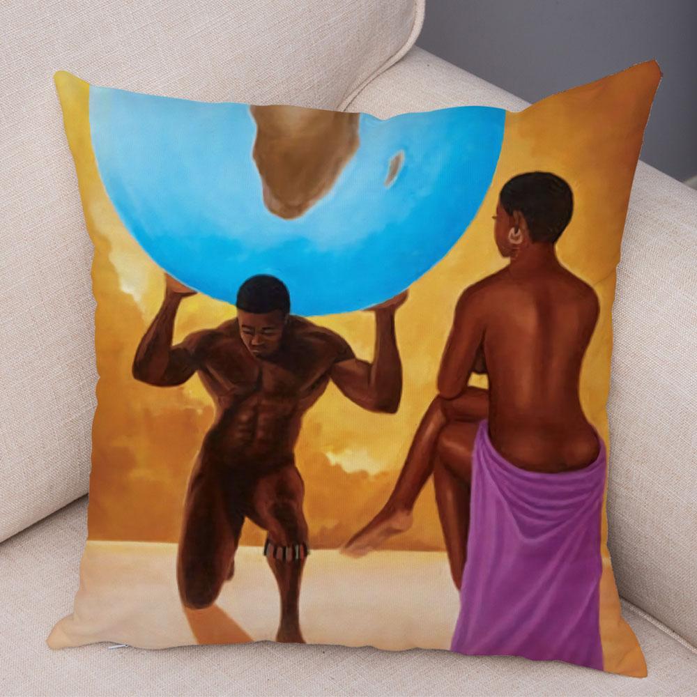 Чехол для подушки с изображением красивой леди, черная наволочка в африканском стиле для девочек, украшение для дивана, автомобиля, дома, наволочка