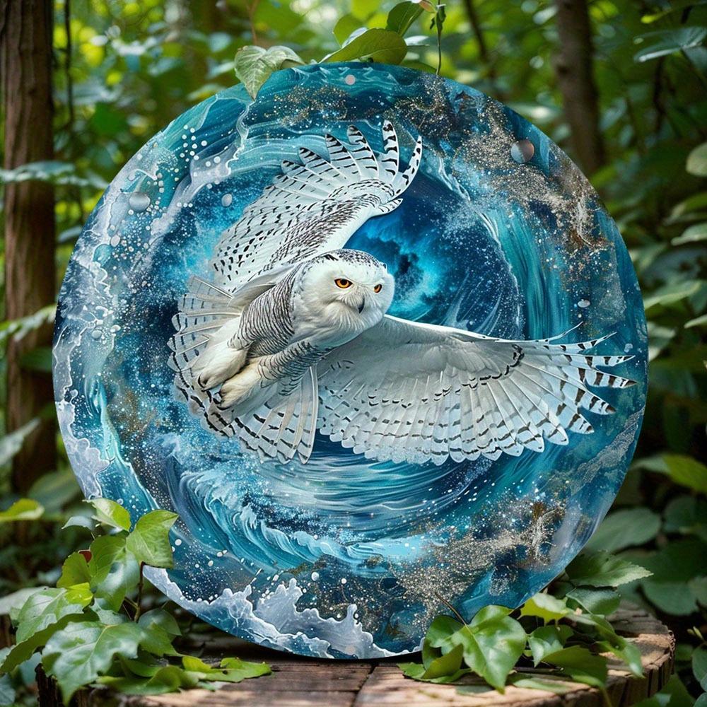 Тематический знак «Снежная сова», круглый деревянный декоративный знак для дома, настенное украшение, праздничный подарок, идеальный подарок на День матери