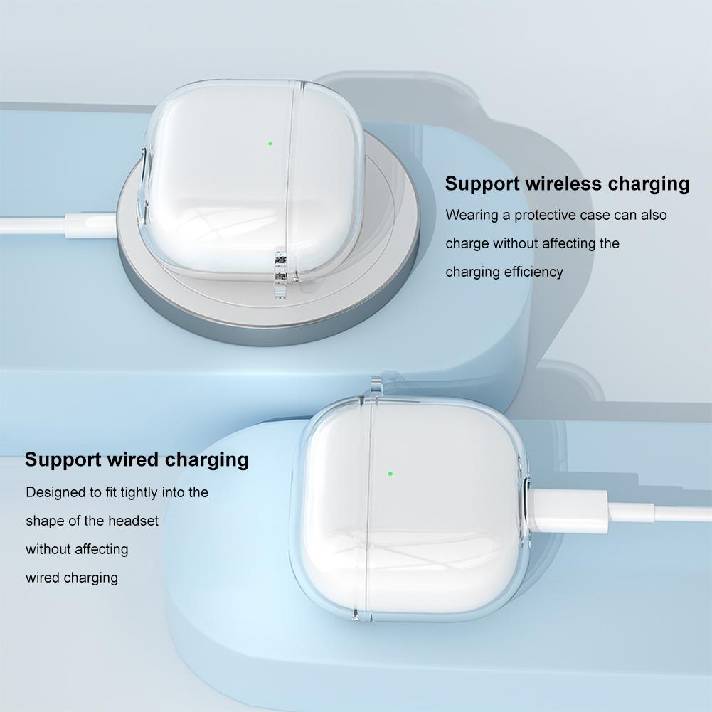Прозрачный чехол для наушников AirPods 4 (2024) Чехол для зарядки TPU Прозрачный защитный чехол Чехол для беспроводных наушников
