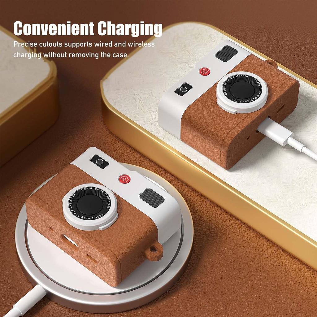 Для AirPods Pro 3 Чехлы для наушников Ретро 3D Дизайн камеры Защитный силиконовый противоударный чехол-накладка для AirPods Pro 3 со шнурком