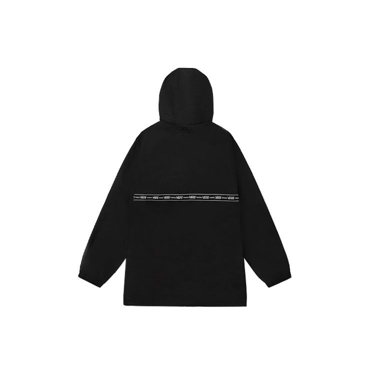 Vans Куртка с капюшоном и полумолнией в полоску с буквенным принтом, женские куртки, черный цвет VN0A3TYMBLK