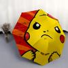 1pc Angry Pikachu Durable Cartoon Folding Umbrella, Portable Compact Umbrella for Men and Women G003