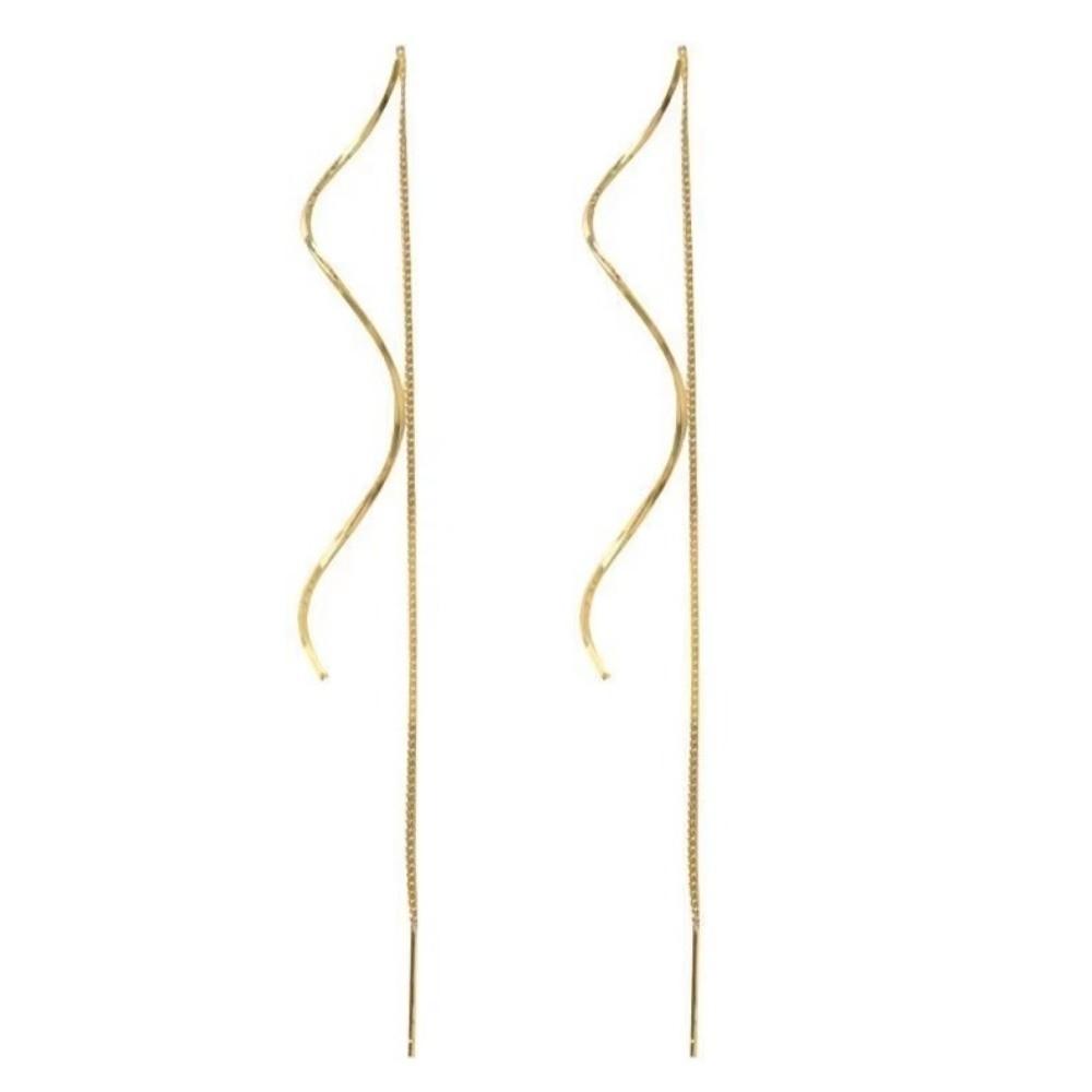 1 Pair Korean Style Long Chain Earrings Threader Type Party Earrings Gifts