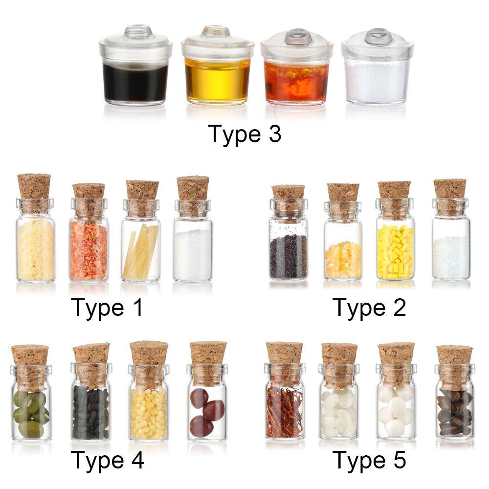 Стеклянный флакон, мини-банка для приправ, аксессуары для кукол, кухонная игрушка, миниатюрная бутылка для специй