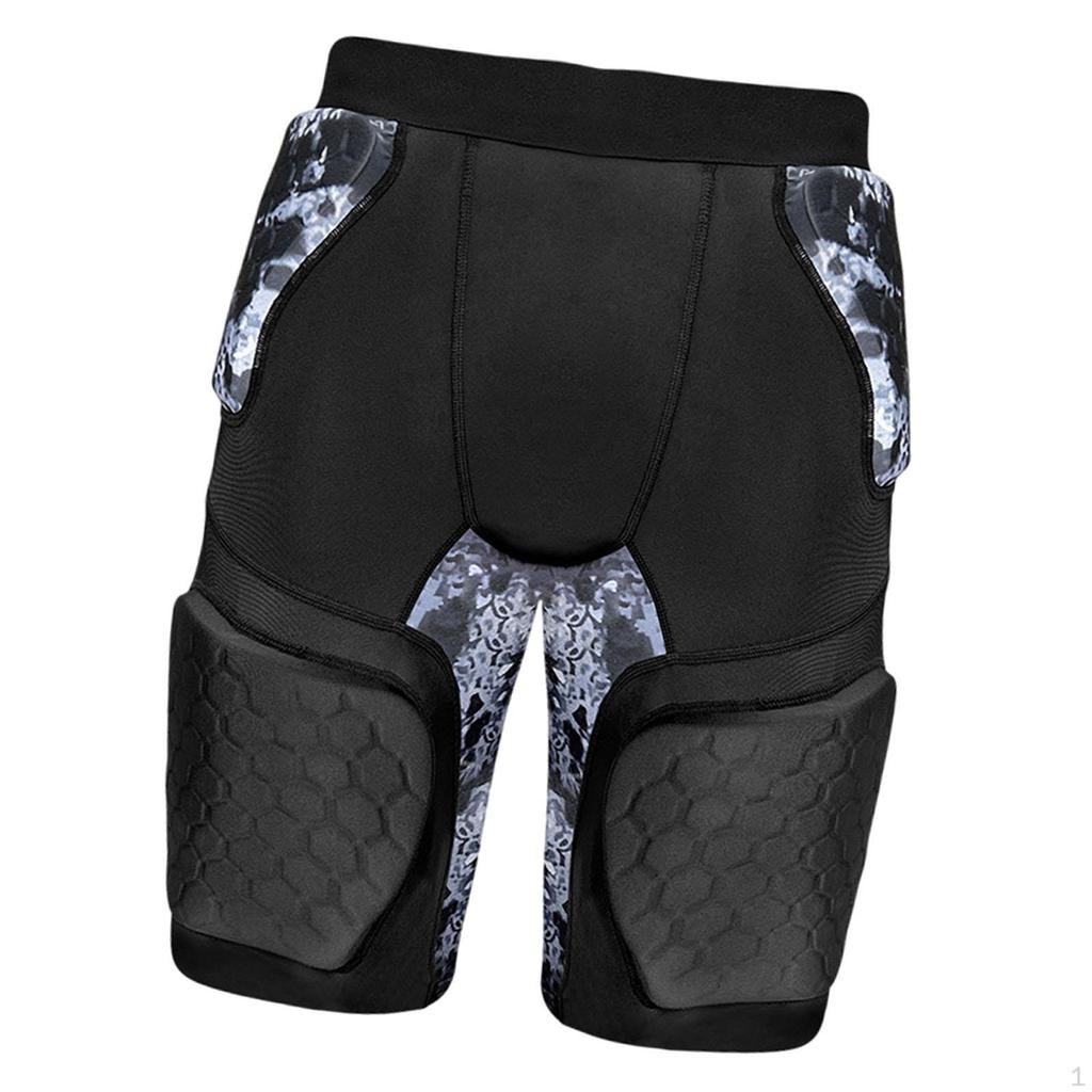 Adult Paded Compression Shorts Football Girdle Padded Pants Soft High Elastic Hip Thigh Protection