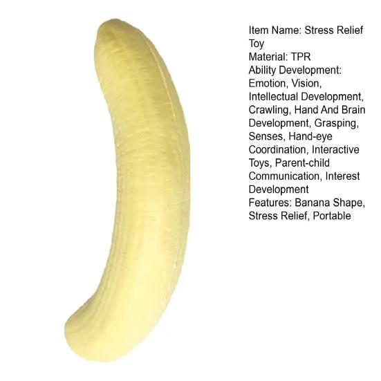 1/2/3/4 шт. Игрушка-антистресс Банан, которую можно сжимать, Портативная, для путешествий, Очищенный банан, Сенсорная игрушка, Против тревоги, Мягкий мячик-антистресс, Фруктовая пищалка-фиджет