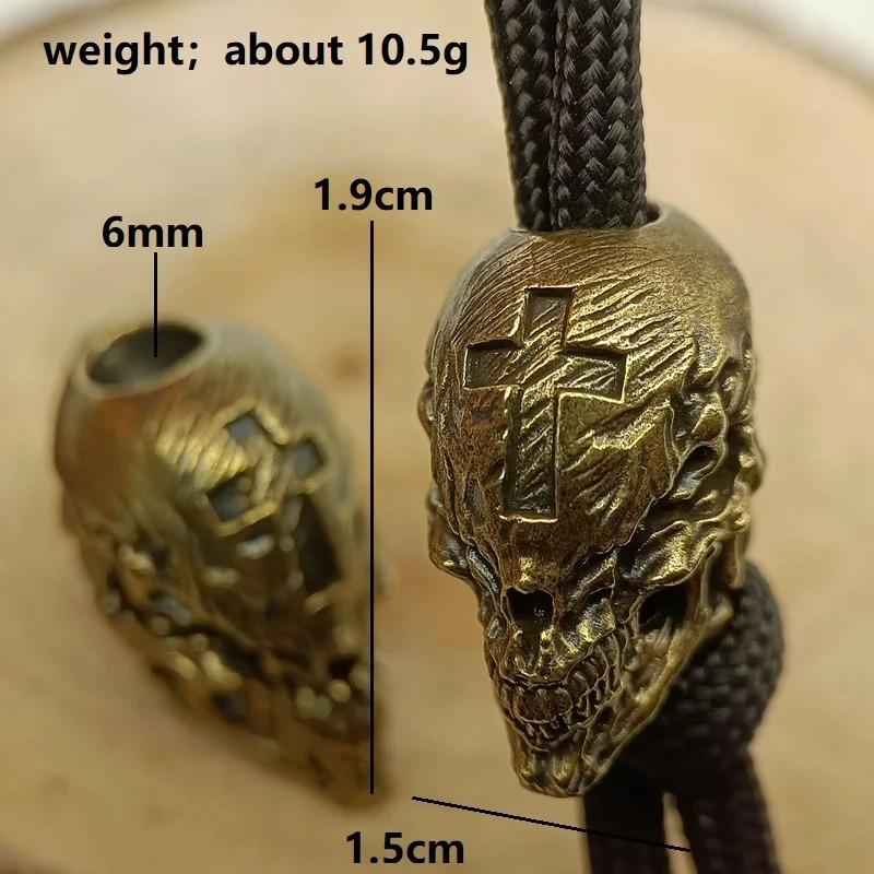 Череп Голова Латунные Бусины Нож EDC DIY Паракорд Плетеные Браслеты Шнурки Подвески Аксессуары Подвески для инструментов на открытом воздухе Безделушки