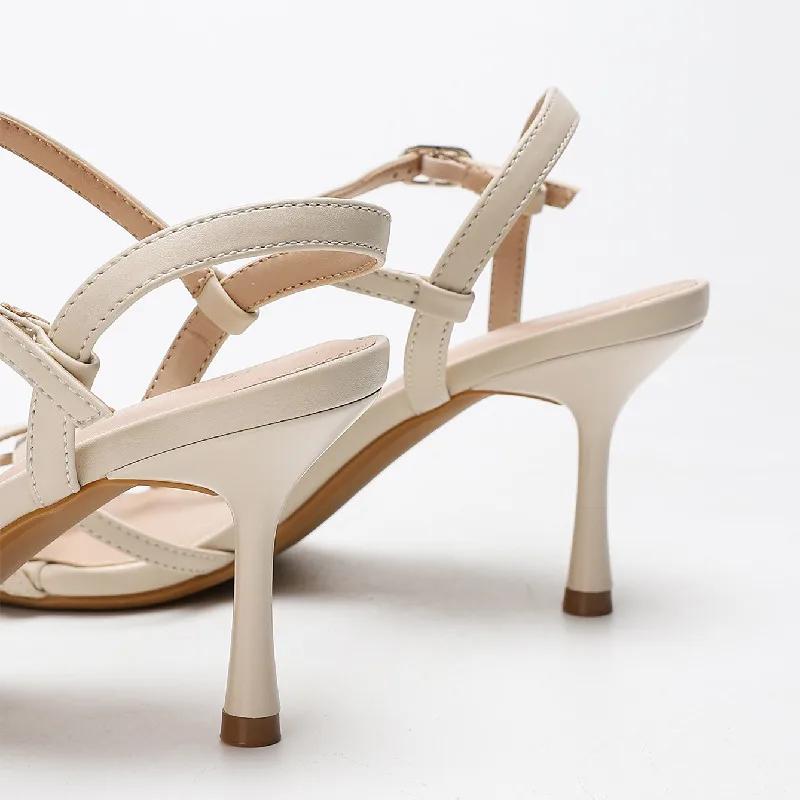 Fashion Fashion Square Toe Ankle Strap Buckle Slide Sandals Elegant Cross Tied Open Toe Women Sandals Simple Comfort Plus Size Sandals