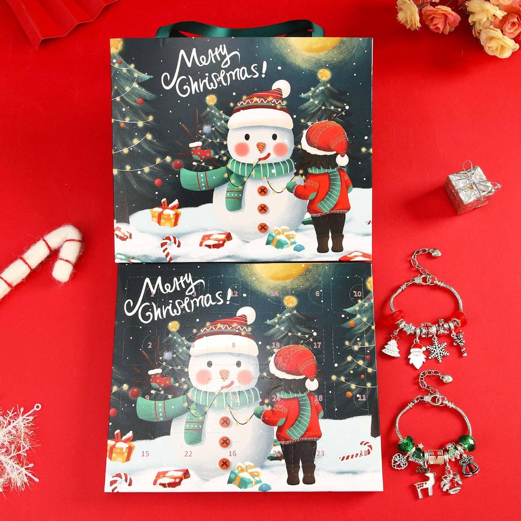 Серебряный рождественский календарь обратного отсчета: Сделай сам Сумочка из бисера и Ювелирный подарок Слепой бокс для женщин