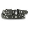 Doffsept Stud Eyelet Leather Belt In Grey