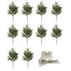 5/10Pcs Lighted Norfolk Pine Branches Christmas Artificial Pine Needle Stem with LED Light Pre-Lit Fake Greenery Plants Pick Party Decoration