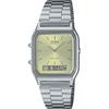 CASIO АНАДИГИ АНА-ДИГИ КВАРЦЕВЫЕ ЧАСЫ ВИНТАЖНАЯ СЕРИЯ AQ-230A-9AMQY Унисекс Двойное время Лайм Е...