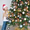 16 наборов Рождественских колокольчиков 'Believe' Колокольчики Xmas в красном бархатном мешочке Бирки 'Believe' Ленты Подвесное украшение для Рождественской елки Звенящие колокольчики