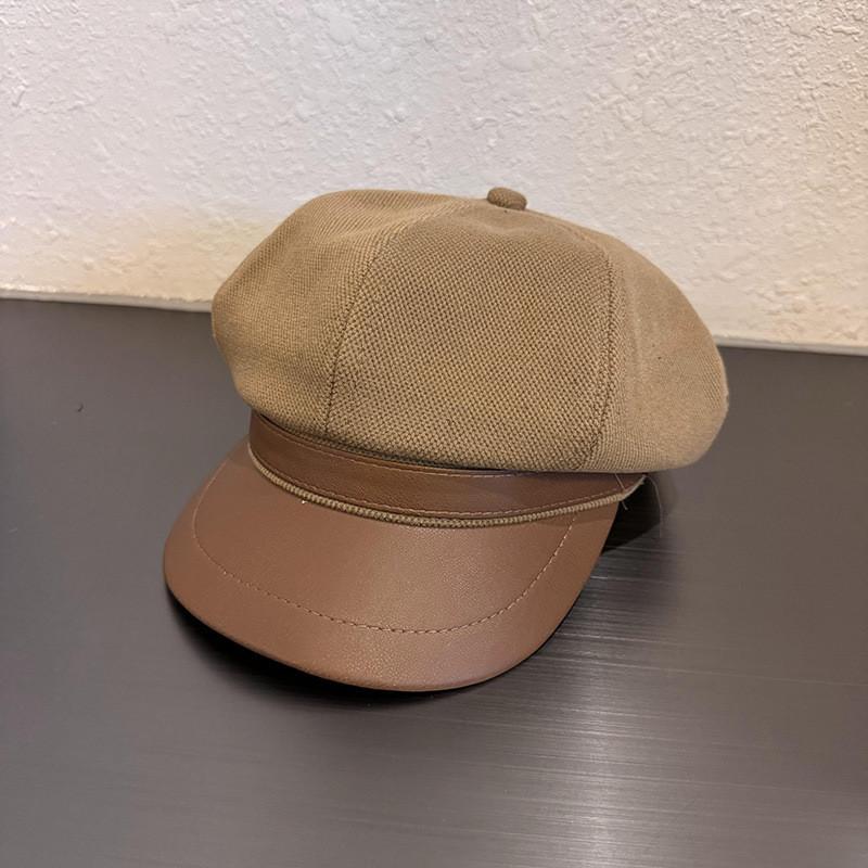 Woolen Newsboy Cap With Curved Brim For Winter And Fall Fashion Women