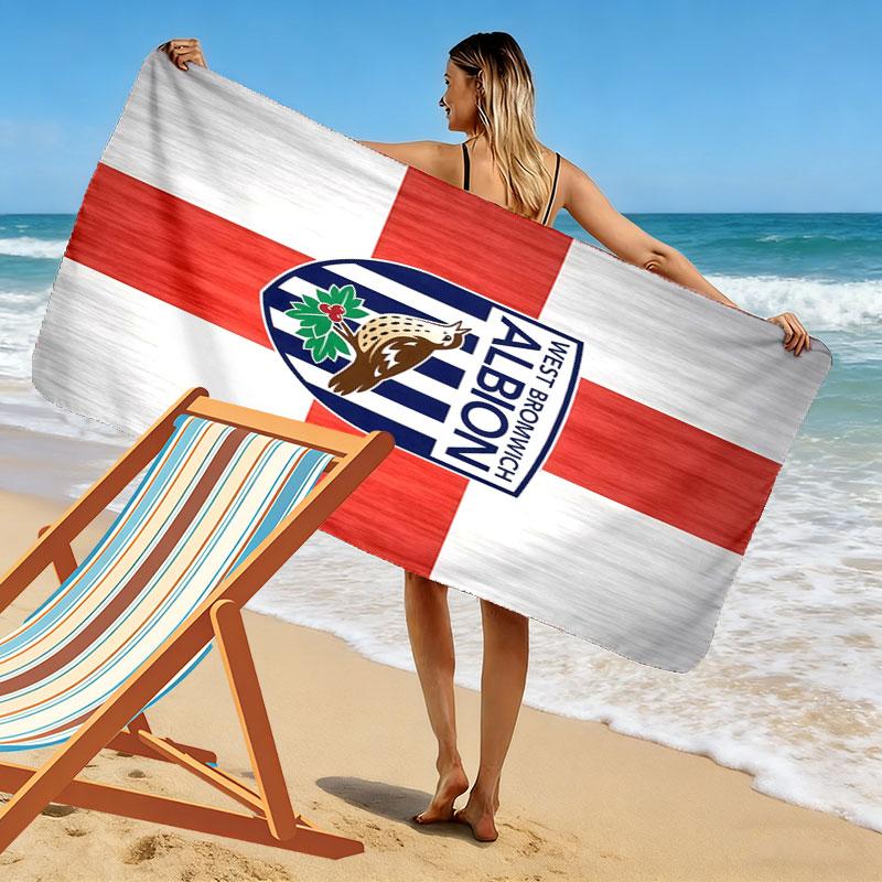 West Bromwich Albion Beach Towel, Large Soft Quick Dry Towel for Beach Camping Swimming