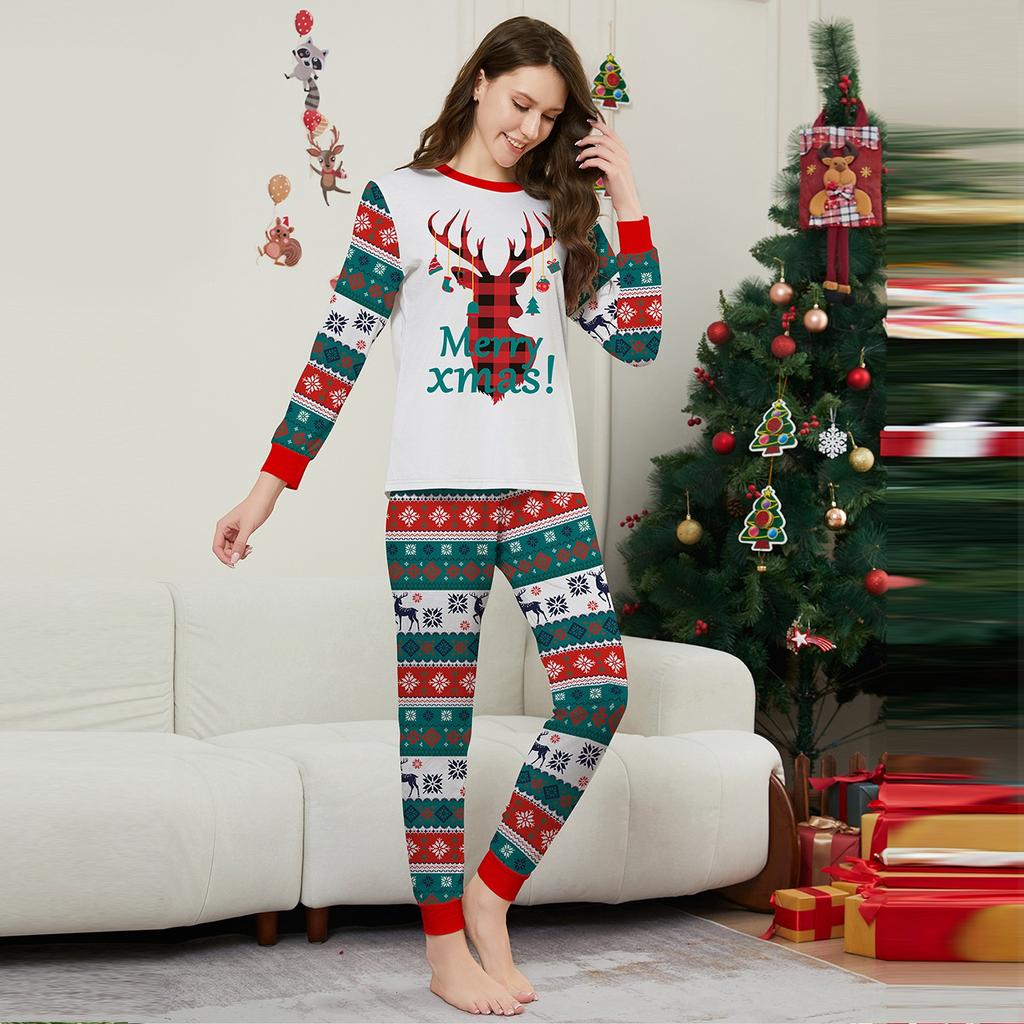Рождественский комплект для семьи, родителей и детей, предметы интерьера, рождественская пижама, комплект из двух предметов