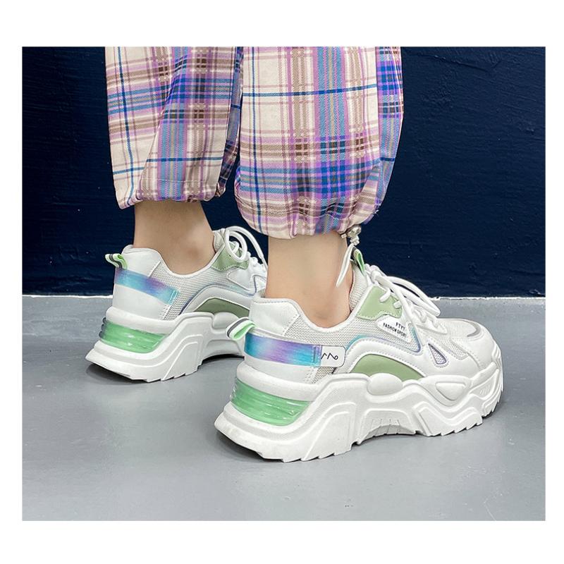 Весенние туфли Daddy Shoes на толстой подошве для женщин в корейском стиле, дышащие, повседневные, спортивные туфли для студентов, универсальные, маленькие, белые, модные