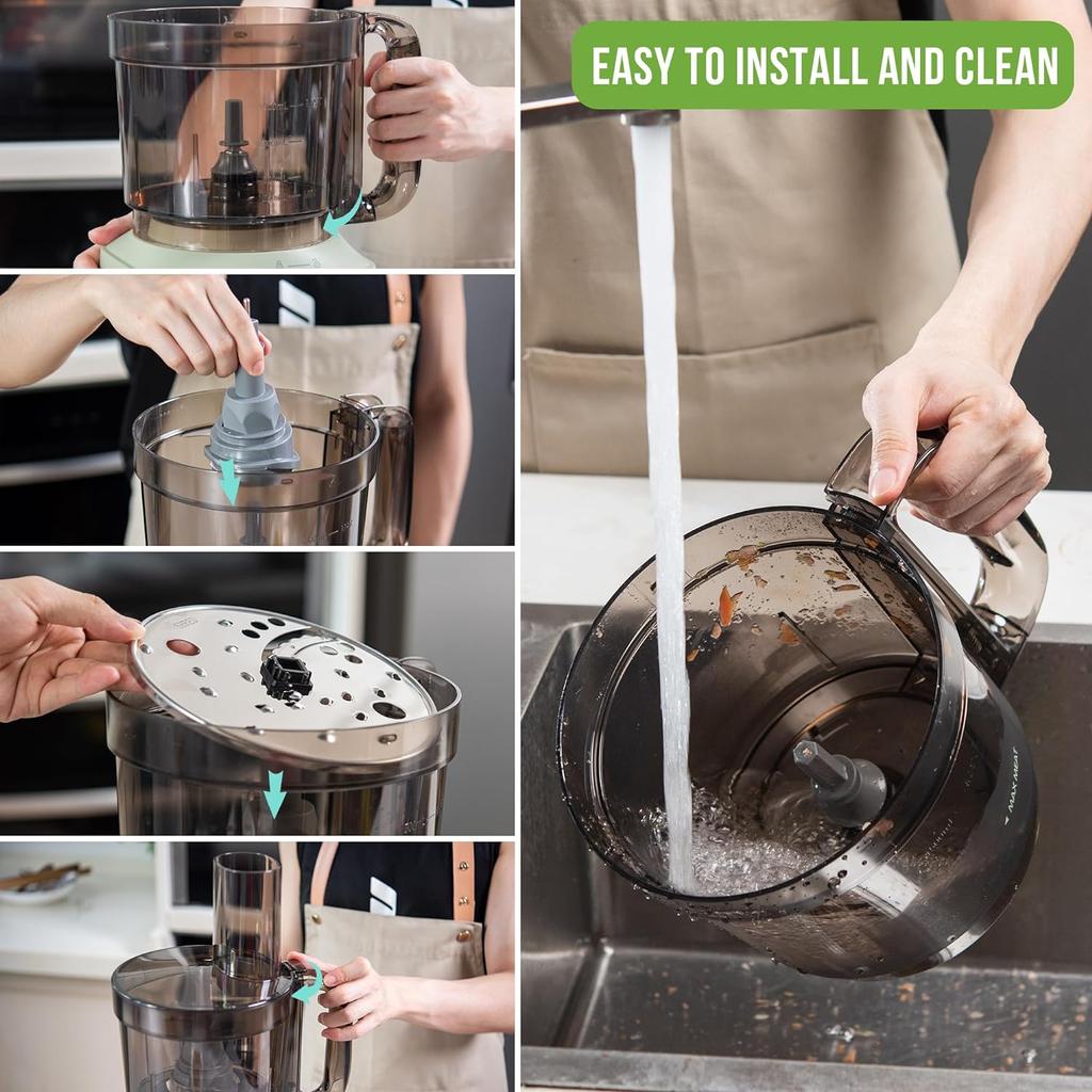 Кухонные комбайны, многофункциональная овощерезка и мясорубка мощностью 800 Вт для нарезки, измельчения, пюре и теста, легко очищаемая чаша на 8 чашек