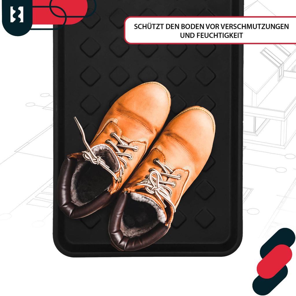 KOTARBAU® Narrow Shoe Drainer Mat for Hallway Wardrobes Black 71.6 x 34.8 cm Set of 3