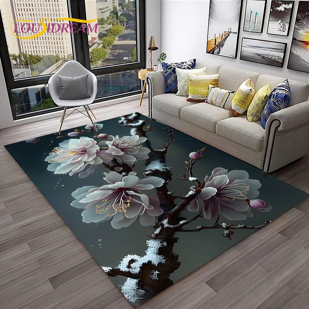 Ковер в скандинавском стиле с розой и цветами любви для дома, гостиной, спальни, дивана, коврика, декор, детский игровой коврик, нескользящий напольный коврик