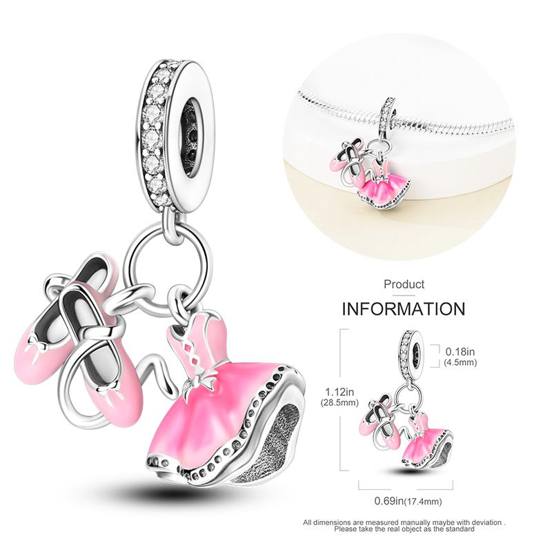 New Copper Bow Star Love Pink Series Charm Beads Suitable For 3Mm Original Bracelet Diy Fashion Jewelry Gift