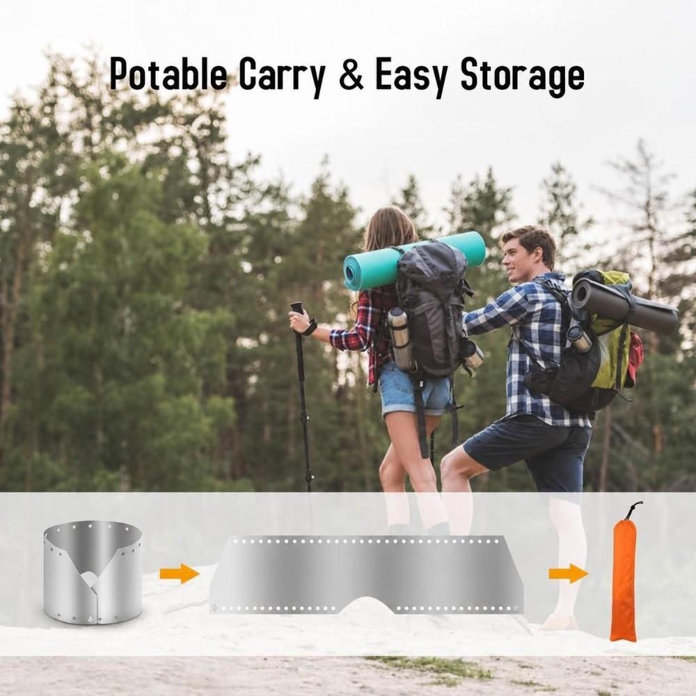 Ultralight Titanium Camping Stove Windscreen Thin Camping Stove Wind Screen  Picnic