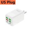 USB Зарядное устройство для телефона 150 Вт 6 портов PD Type C Быстрая зарядка Сетевое зарядное устройство для iPhone 15 Samsung Xiaomi Вилка EU/US/UK Адаптер питания для телефона