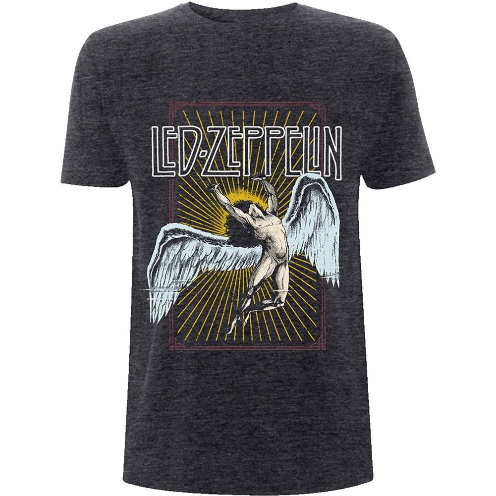 Мужская футболка Led Zeppelin Icarus приталенного кроя, размер Medium, цвет Dark Heather