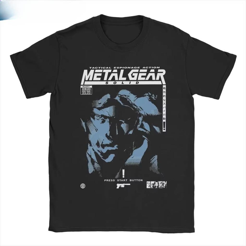 Мужская Женская Игровая Футболка MGS1 Solid Snake Metal Gear Полиэстер Топы Смешные Футболки с Коротким Рукавом и Круглым Вырезом Повседневные Классические Футболки Одежда