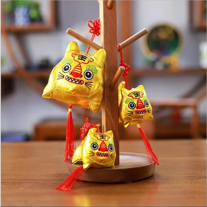 Фигурка тигра, плюшевая игрушка, детская игрушка, кукла, животное, костюм тигра Тан, китайский стиль, талисман тигра, мягкая игрушка
