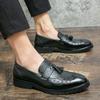 Fashion High Quality Men's Pointed Banquet Business Casual Leather Shoes Tassel Shoes Fashionable Carved Men's Comfortable Leather Shoes
