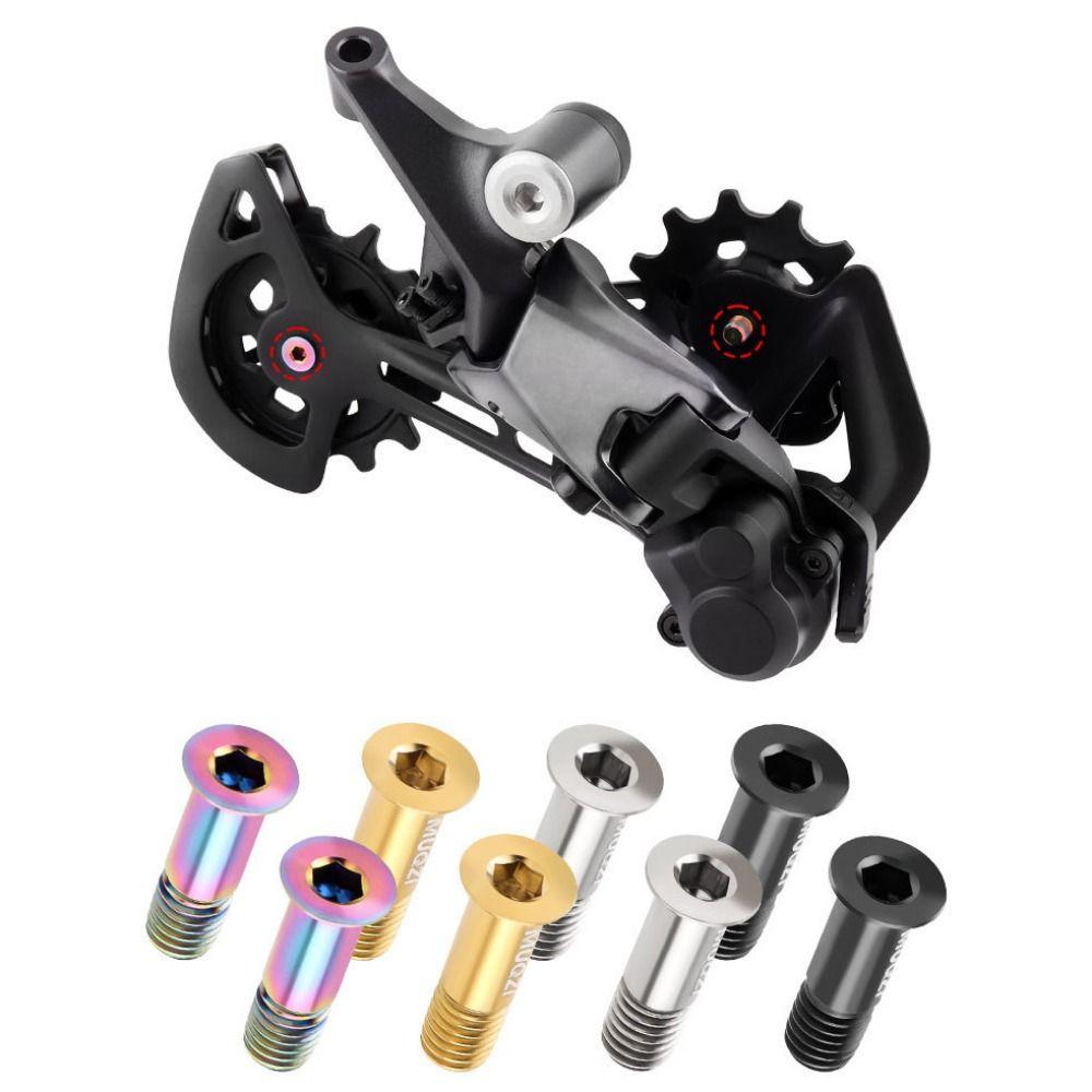 2PCS Titanium Zinc Zinc Alloy Rear Derailleur Jockey Wheel Screws Bicycle Rear Guide Wheel Screw  MTB