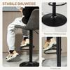 Set of 2 Bar Stools in Retro Design, Incl. Footrest, Height-Adjustable, Gas Lift, Dark Grey