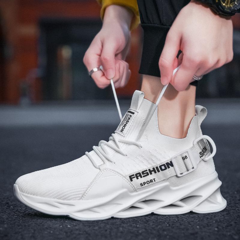 Модные мужские весенние и осенние легкие спортивные кроссовки для бега, повседневная спортивная обувь для активного отдыха, дышащая сетчатая обувь для ходьбы, фитнес-кроссовки на шнуровке