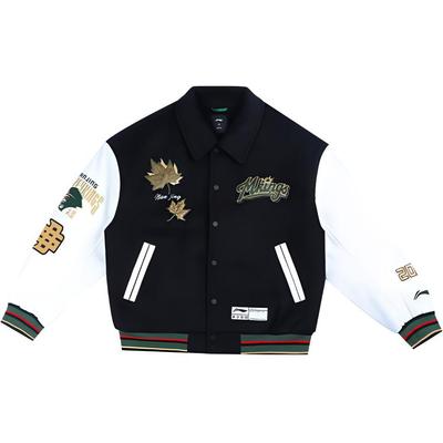 Профессиональная баскетбольная серия Li Ning CBA Series на пуговицах, повседневная, в американском стиле, цветная, в винтажном стиле, плотная куртка, унисекс, куртка AJMU269-1