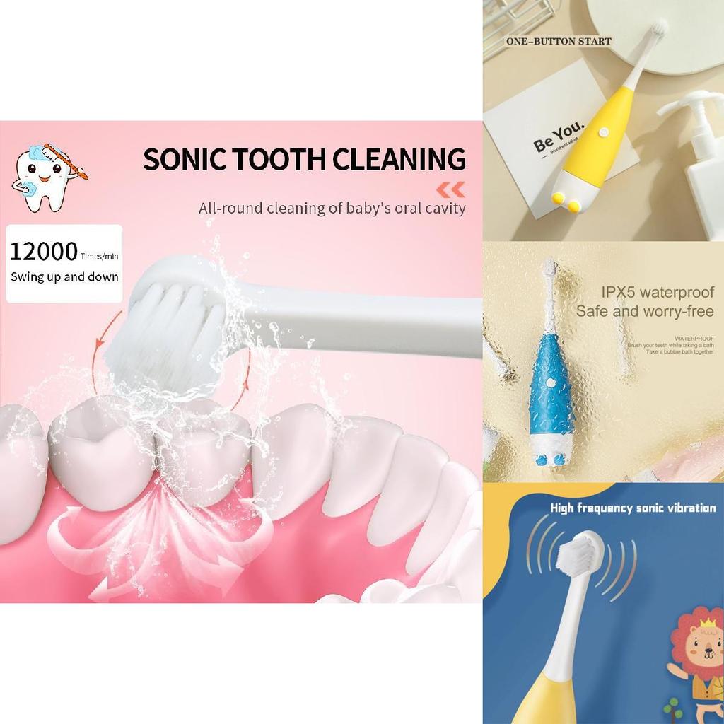 Автоматическая электрическая зубная щетка для детей с мягким силиконом для младенцев и малышей